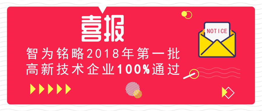 喜報！智為銘略2018年*一批高新技術企業(yè)100%通過